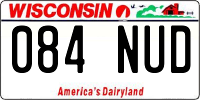WI license plate 084NUD