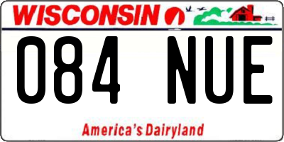 WI license plate 084NUE