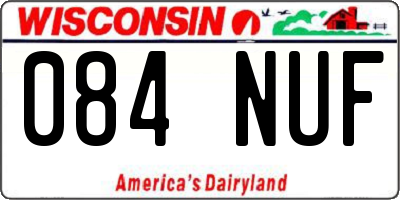 WI license plate 084NUF