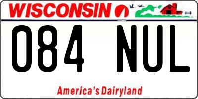 WI license plate 084NUL