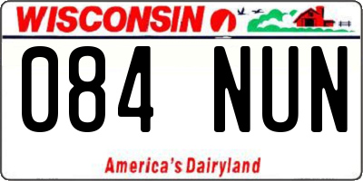 WI license plate 084NUN