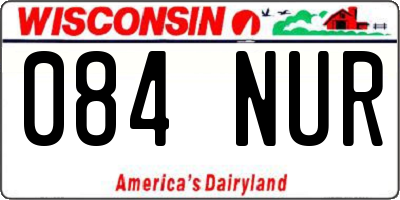WI license plate 084NUR