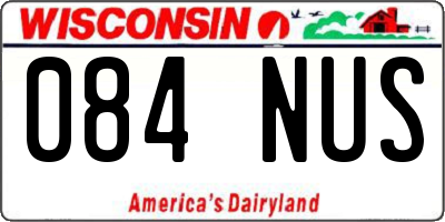 WI license plate 084NUS
