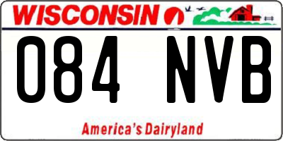 WI license plate 084NVB