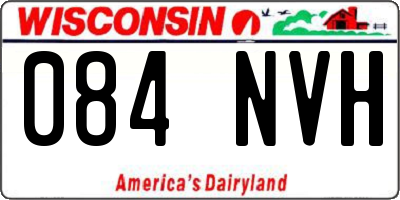 WI license plate 084NVH