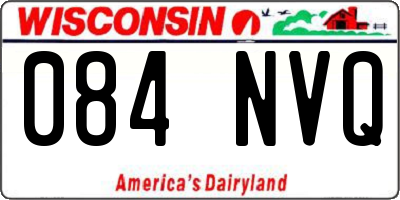 WI license plate 084NVQ