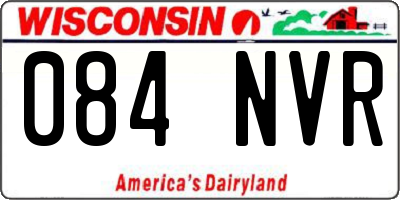 WI license plate 084NVR