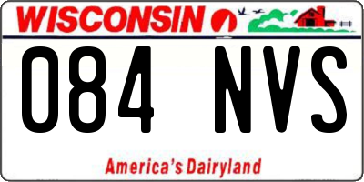 WI license plate 084NVS