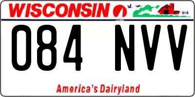WI license plate 084NVV