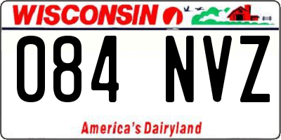 WI license plate 084NVZ
