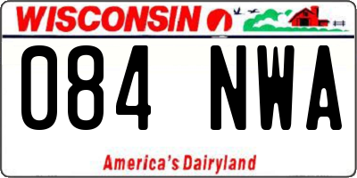 WI license plate 084NWA