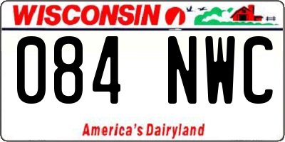 WI license plate 084NWC