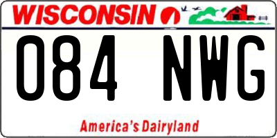 WI license plate 084NWG