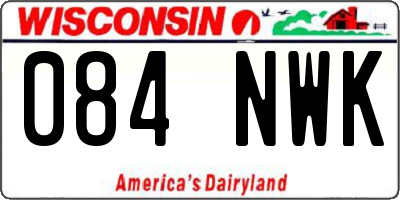 WI license plate 084NWK