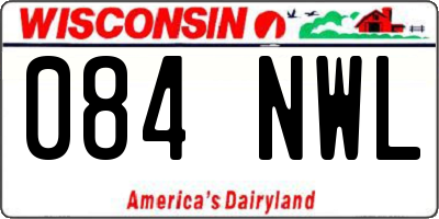 WI license plate 084NWL