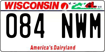 WI license plate 084NWM