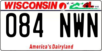 WI license plate 084NWN