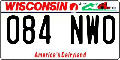 WI license plate 084NWO