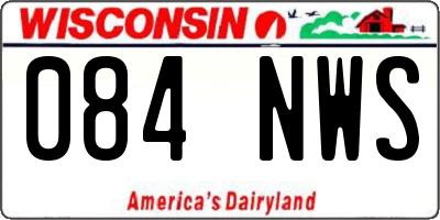 WI license plate 084NWS