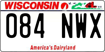 WI license plate 084NWX