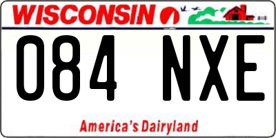 WI license plate 084NXE