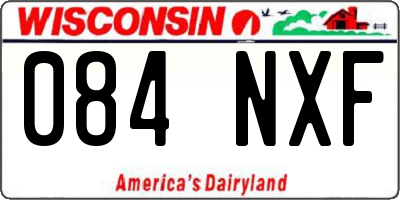 WI license plate 084NXF
