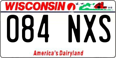 WI license plate 084NXS