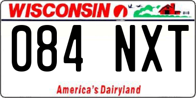 WI license plate 084NXT