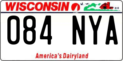 WI license plate 084NYA