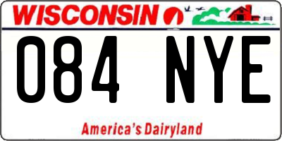 WI license plate 084NYE