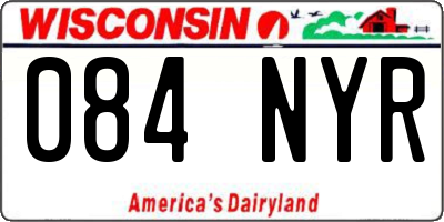 WI license plate 084NYR