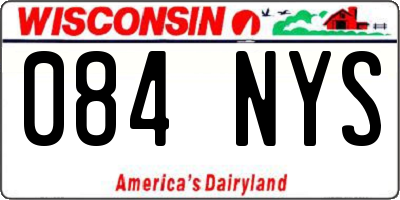 WI license plate 084NYS