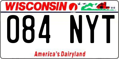 WI license plate 084NYT