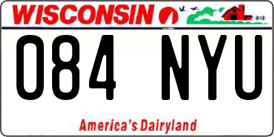WI license plate 084NYU