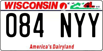 WI license plate 084NYY