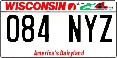 WI license plate 084NYZ