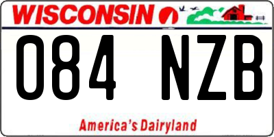 WI license plate 084NZB