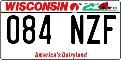 WI license plate 084NZF