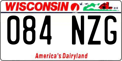 WI license plate 084NZG
