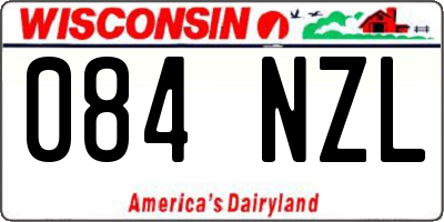 WI license plate 084NZL