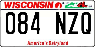 WI license plate 084NZQ