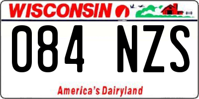 WI license plate 084NZS