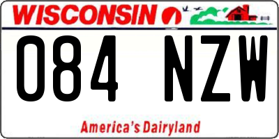 WI license plate 084NZW