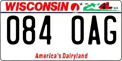 WI license plate 084OAG