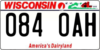 WI license plate 084OAH