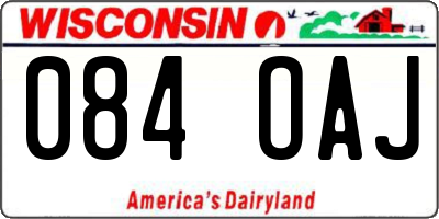 WI license plate 084OAJ