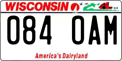 WI license plate 084OAM