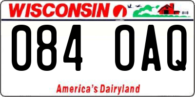 WI license plate 084OAQ