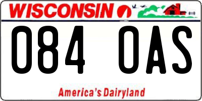 WI license plate 084OAS