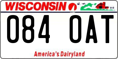 WI license plate 084OAT